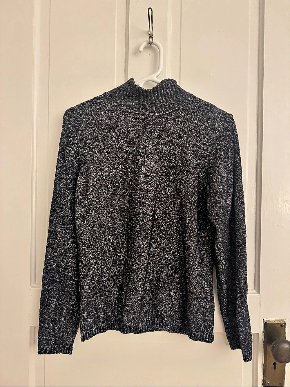 Talbots Texture Stitch Mockneck Sweater - Metallic Size Medium